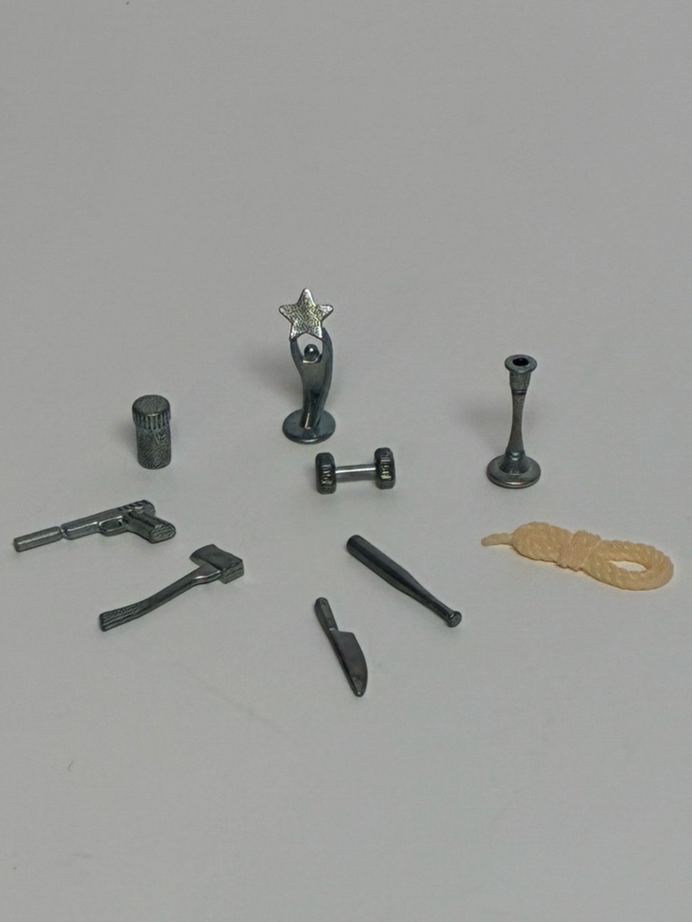 Clue Board Game Replacement Metal Weapons Lot of 9 Pieces Discover the Secrets